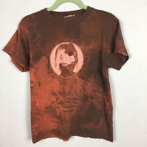 Vintage Tye Die Masked Woman Graphic Tee Shirt